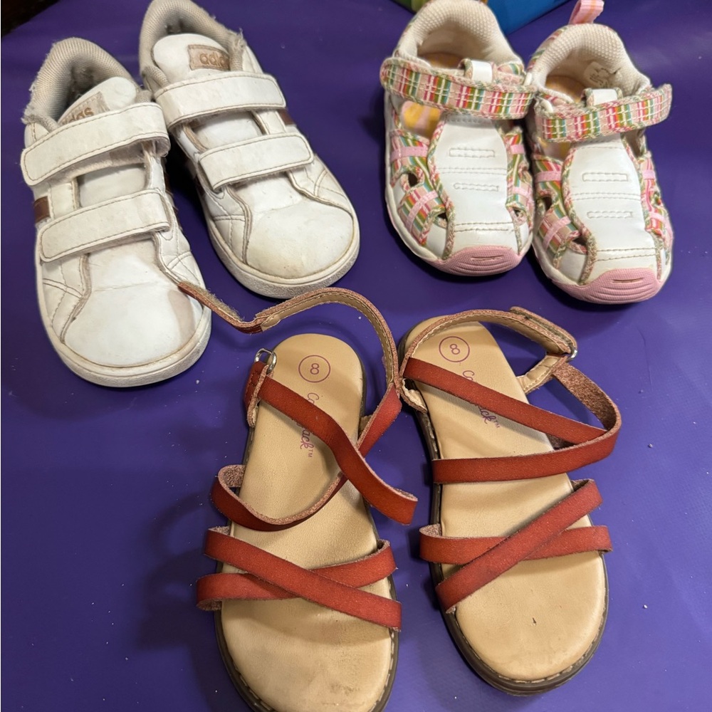 Girls shoe lot striderite and adidas